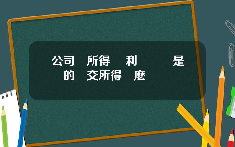 公司負所得稅 利潤縂額是負的葯交所得稅麽